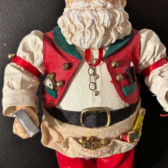 2 Santa Claus Hand Painted Fabric Mache,Christmas”Lady Sweets"Fabriche Sculpture - Picture 4 of 9